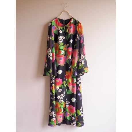 70s "Emiliana Wendel" floral sheer maxi dress