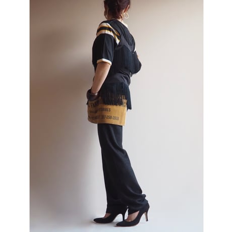 80〜90s metallic knit easy pants