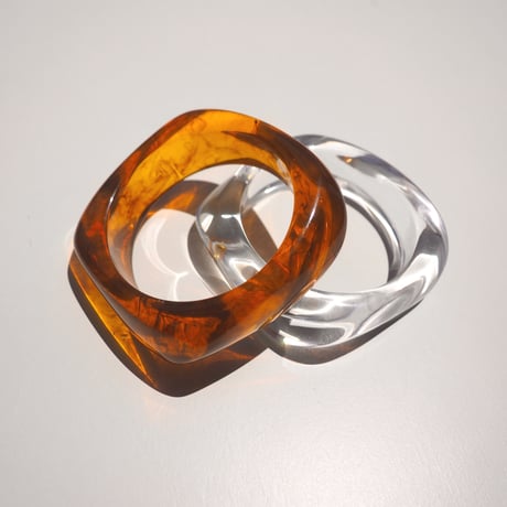 vintage clear & amber bangle