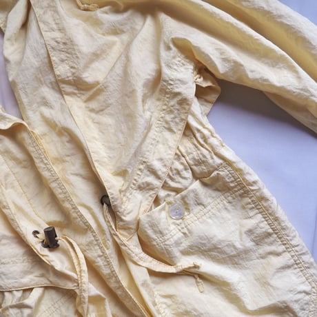 80s lemon yellow nylon design coat