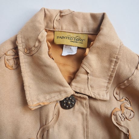 "Painted Pony" faux suède embroidered jacket