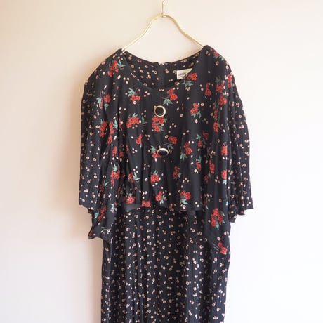 vintage floral s/s maxi dress