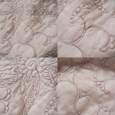 60〜70s "Selber Bros" floral quilted maxi robe