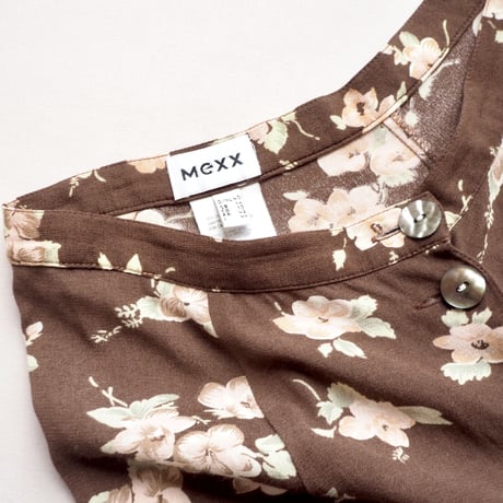 80s viscose floral maxi skirt