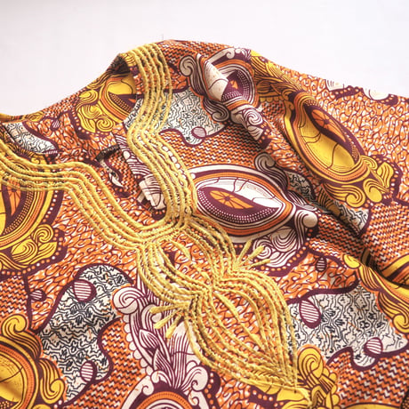 vintage african batik embroidered blouse