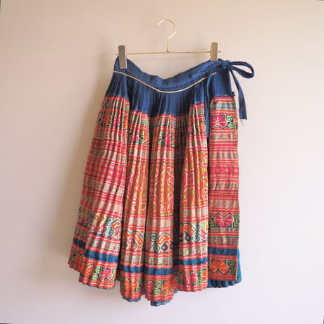 80s hmong embroidered wrap skirt