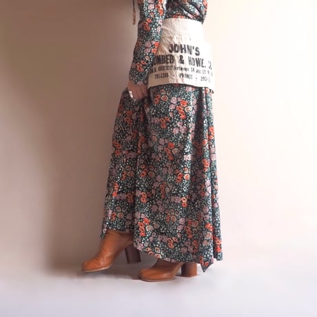 70s floral house maxi dress