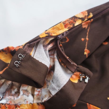 70s floral wide flare pants