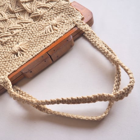 70〜80s wood woven bag