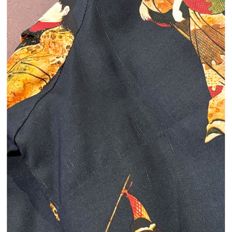 70〜80s geisha print maxi dress