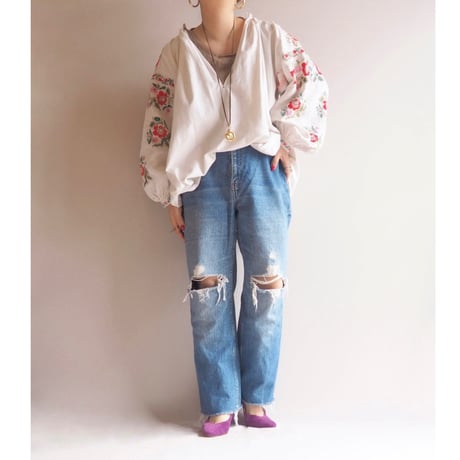 80s made in USA Levi's 505 damage denim