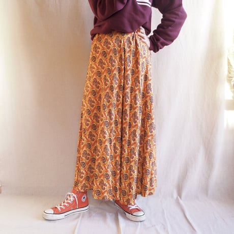 Liz claiborne rayon paisley flare maxi skirt