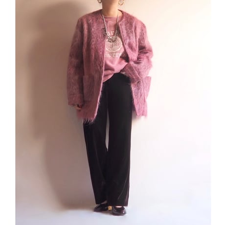 60〜70s "Andrew Stewart" wool × mohair coat (mauve)