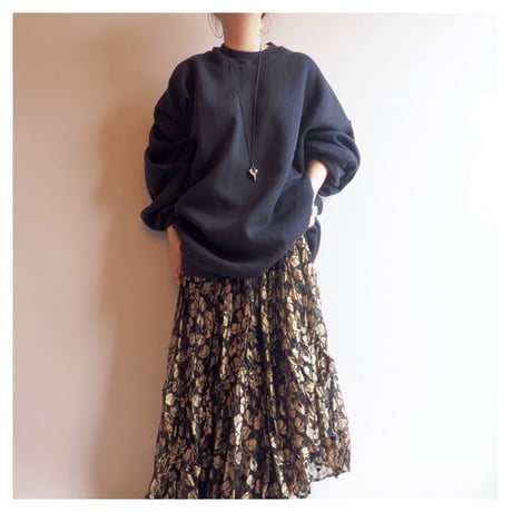 90s "Tultex" black oversized plain sweat