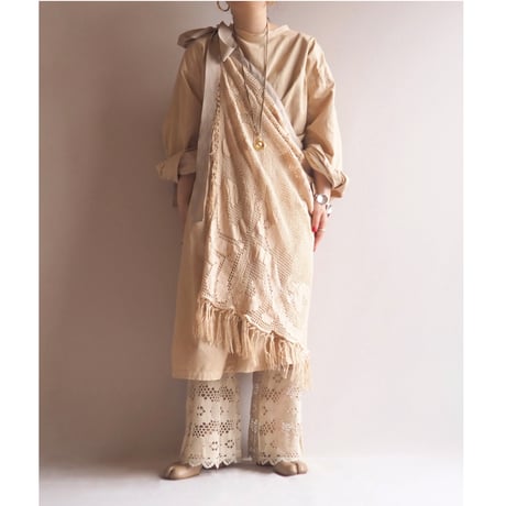 original remake lace fringe wrap skirt