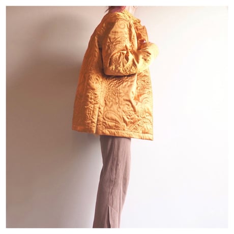 "classic elements" satin embroidered quilt jacket