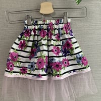 子供服　花柄チュールスカート　１００−１１０