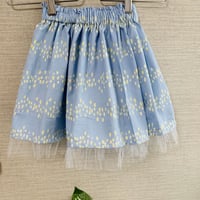 子供服　サックスブルーミモザスカート　１１０−１２０