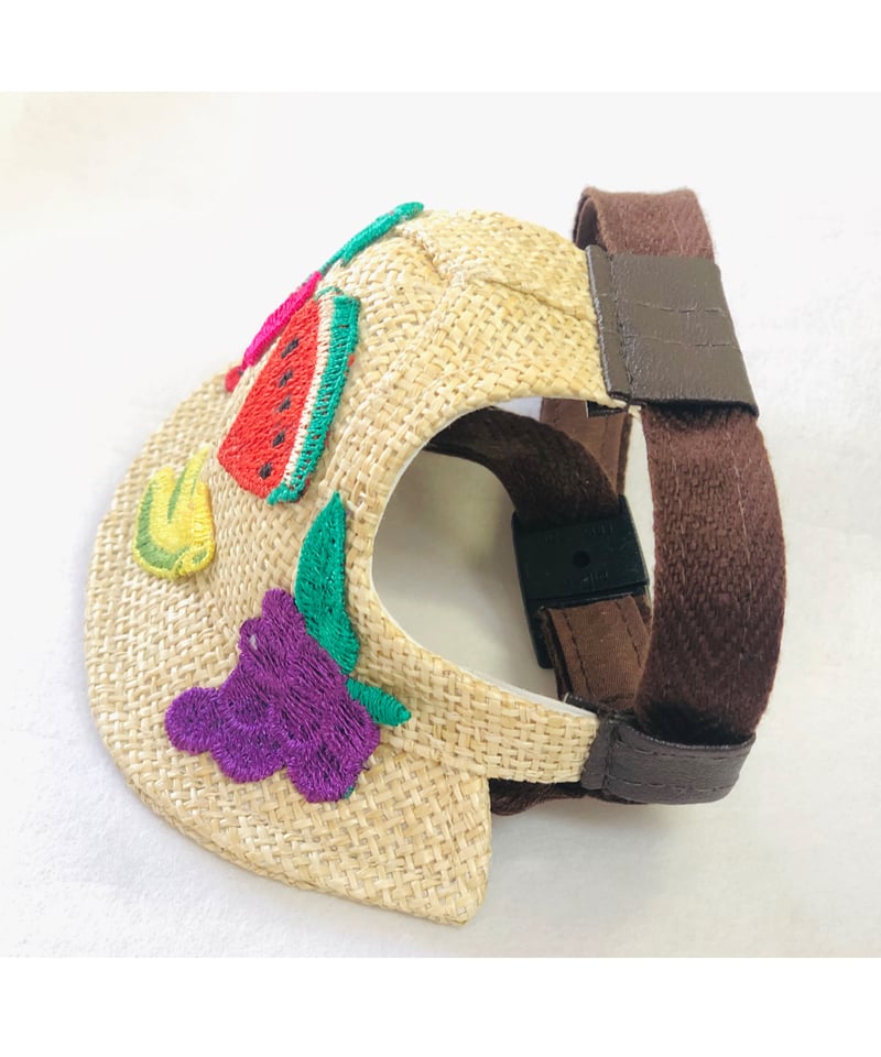 クー・ドゥ・ピエ　coup de pied　ロマンティックな麦わら帽子　犬柄 クー・ドゥ・ピエ coup de pied ロマンティックな麦わら帽子 犬柄