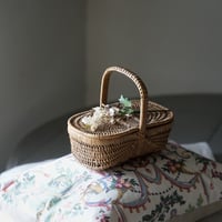 両開き パニエ 小さなサイズ アンティーク籠 美品 フランスアンティーク