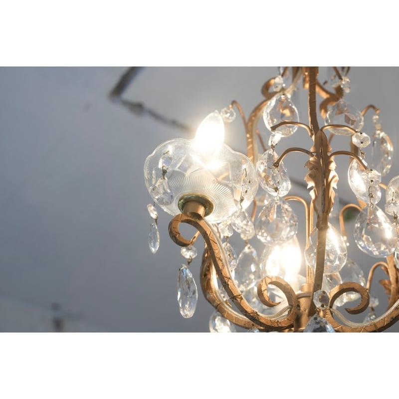 メンテナンス済み アンティーク シャンデリア 照明 ペンダントライト 3