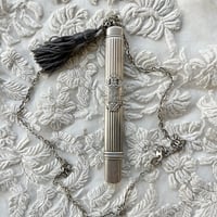 フランスアンティーク 純銀 ソリッドシルバー 菱形の刻印 鉛筆ホルダー ニードルケース