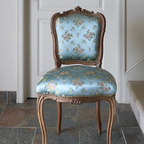 フランスアンティークチェア メンテナンス済み ふっくらチェア 美品 花柄 チェア 張り替え フランス家具