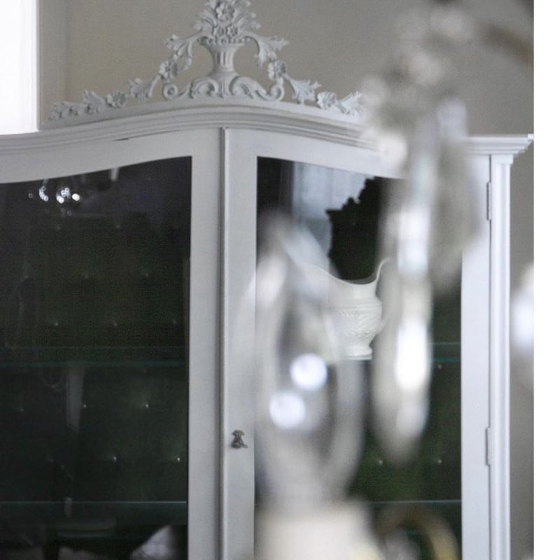 送料込フランスアンティークキャビネット洗面台グレー