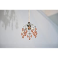 フランスアンティーク ペンダントライト ペンダントランプ オリジナル金具 サーモンピンクのガラス 硝子製 天井ランプ 電球付き