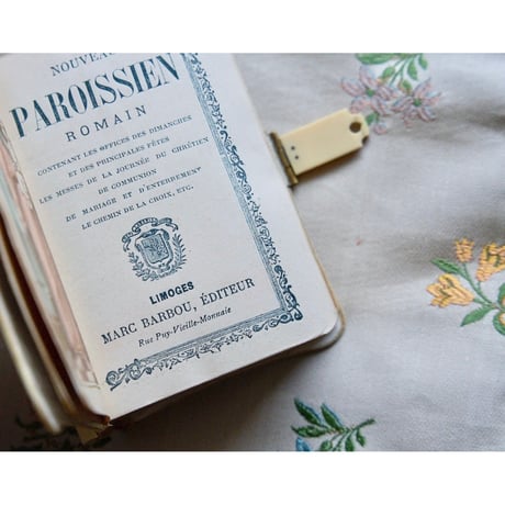 フランスアンティーク 祈祷書 聖書 古書 銀細工 1899年 美品