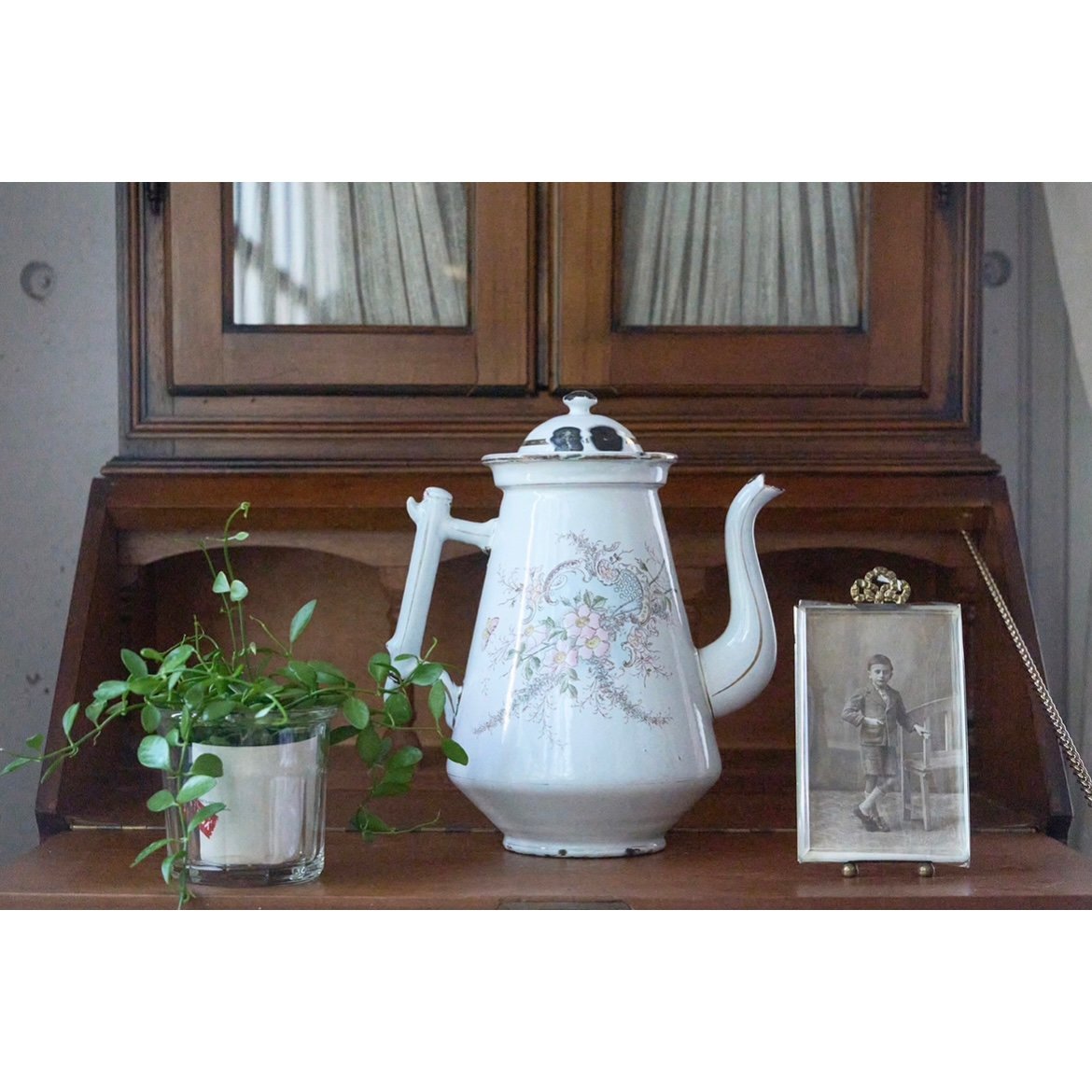 フランスアンティーク ポット ハンドペイント 珈琲ポット ティーポット