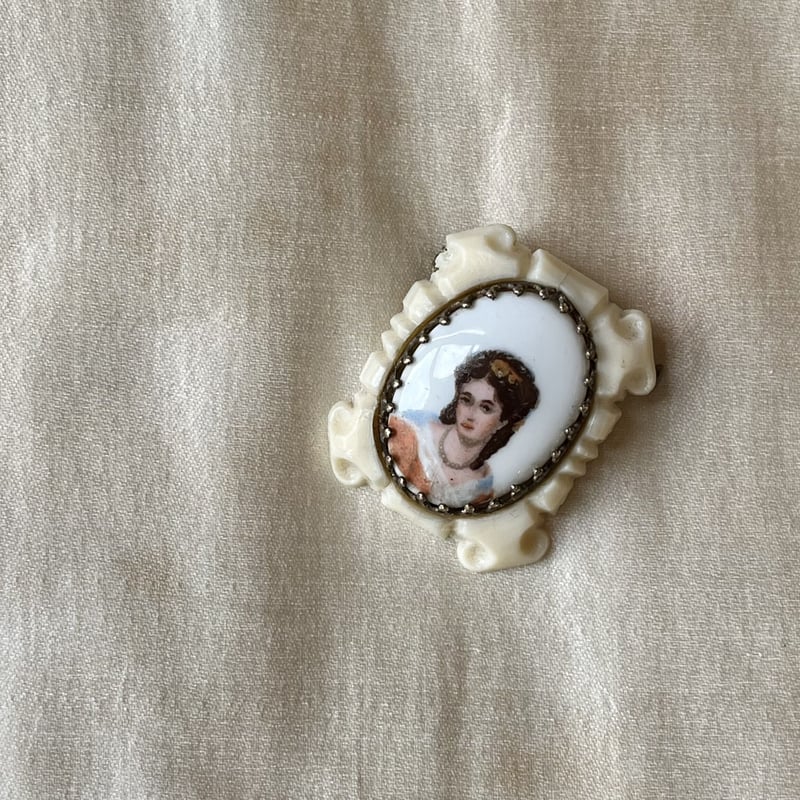 フランス リモージュ ブローチ 手描き ポルセレーヌ パリ | Clair de