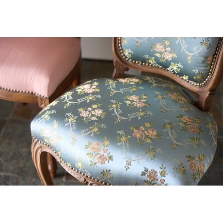 フランスアンティークチェア メンテナンス済み ふっくらチェア 美品 花柄 チェア 張り替え フランス家具