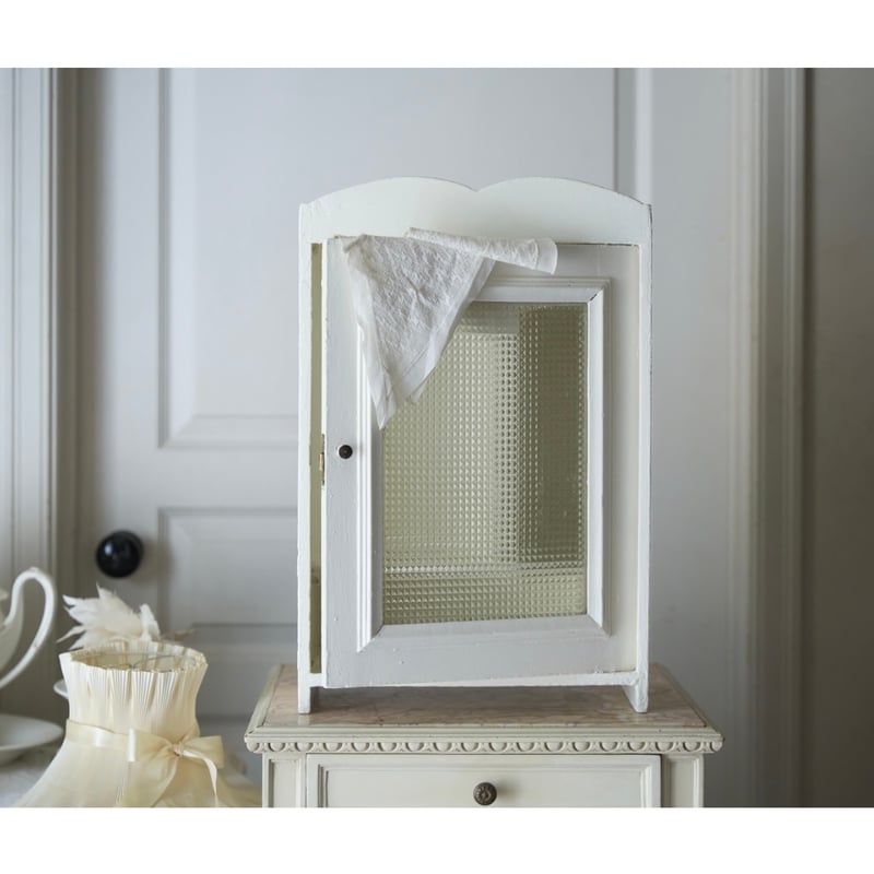 フランスアンティーク 置き型 壁掛け ガラス扉のキャビネット