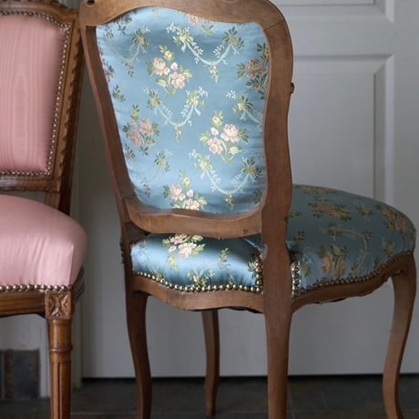 フランスアンティークチェア メンテナンス済み ふっくらチェア 美品 花柄 チェア 張り替え フランス家具