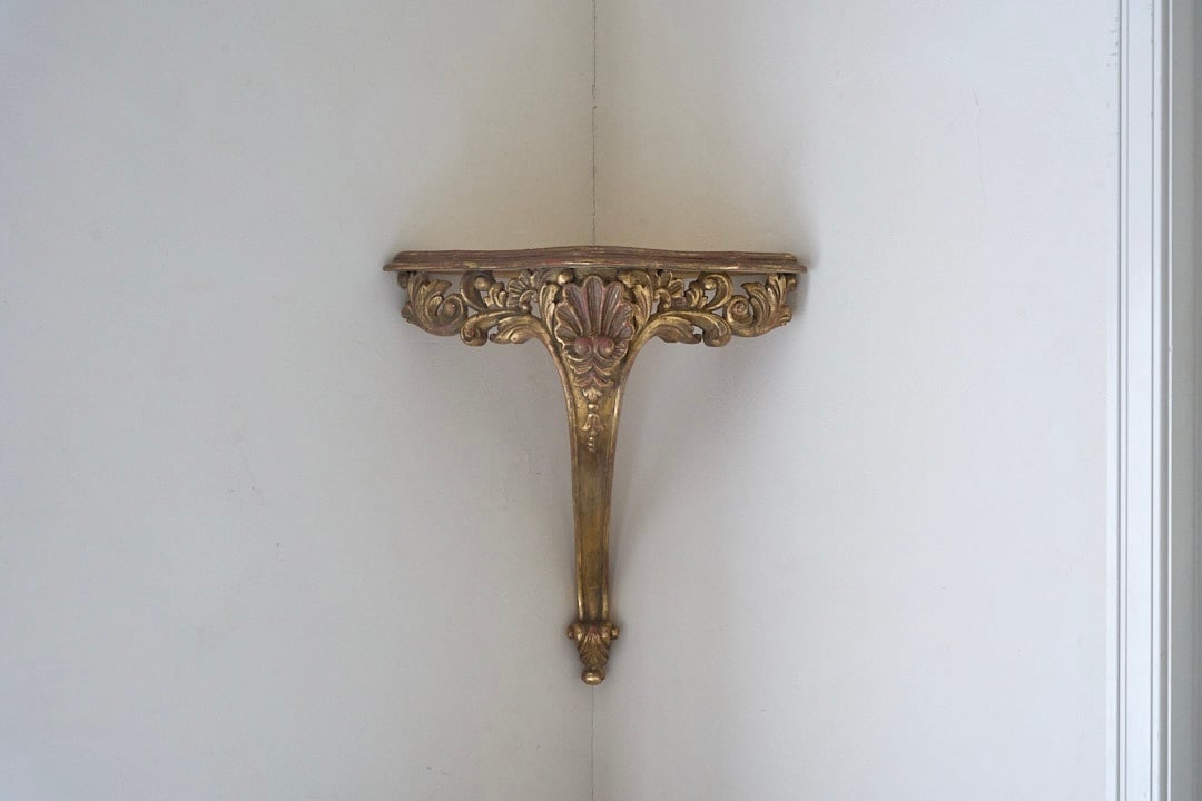メンテナンス済み フランスアンティーク コーナーシェルフ 壁掛け