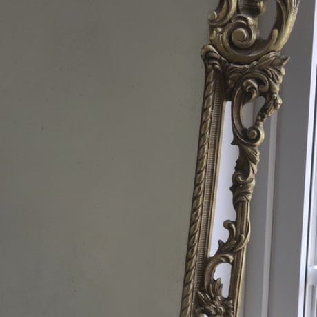 フレンチアンティークミラー アンティーク鏡 真鍮製 美しい装飾 ミラー 真鍮鏡