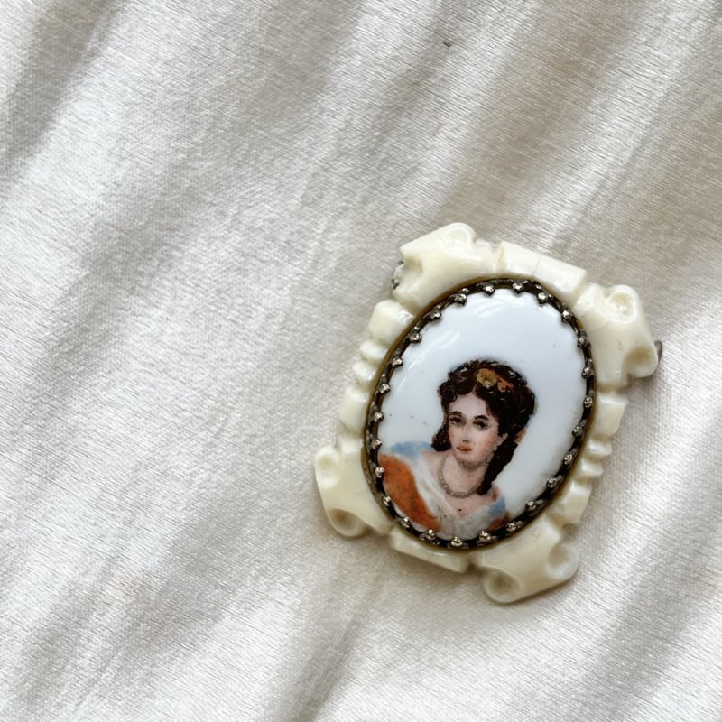 フランス リモージュ ブローチ 手描き ポルセレーヌ パリ | Clair de