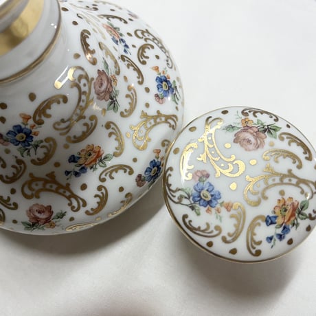 Limoges リモージュ Sigismond Maas パウダーケース 香水瓶 2点セット フランスアンティーク