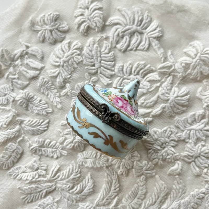 フランス アンティーク ティザニエール antique ポット＆ピルケース☕️ ピルケース 金彩 2点 セット フランス 綺麗な状態 ビンテージ