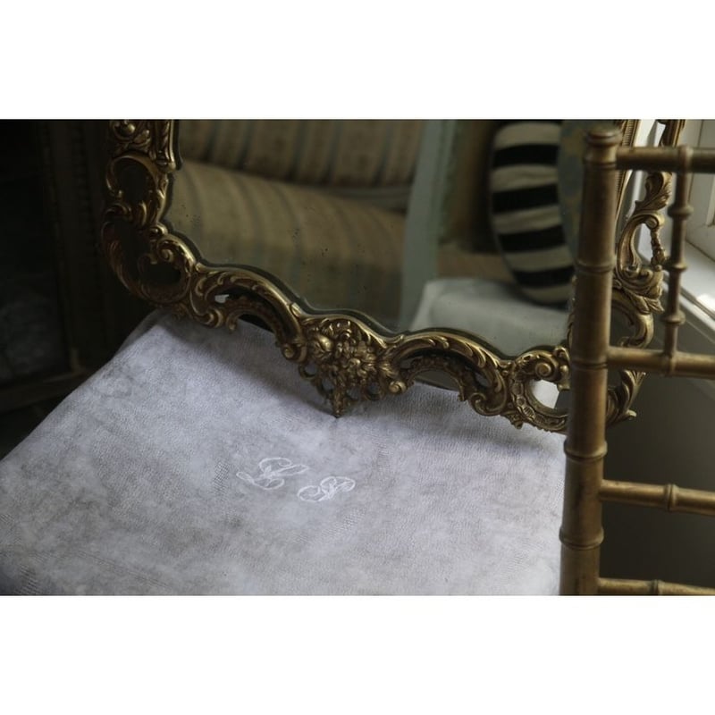 フレンチアンティークミラー アンティーク鏡 真鍮製 美しい装飾 ミラー 