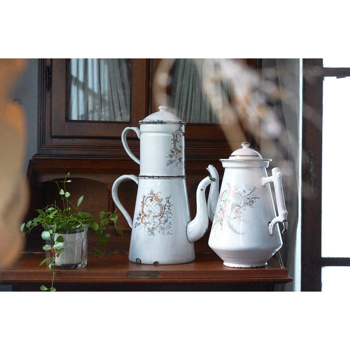 フランスアンティークハンドペイントコーヒーポット フランスアンティークハンドペイントコーヒーポット