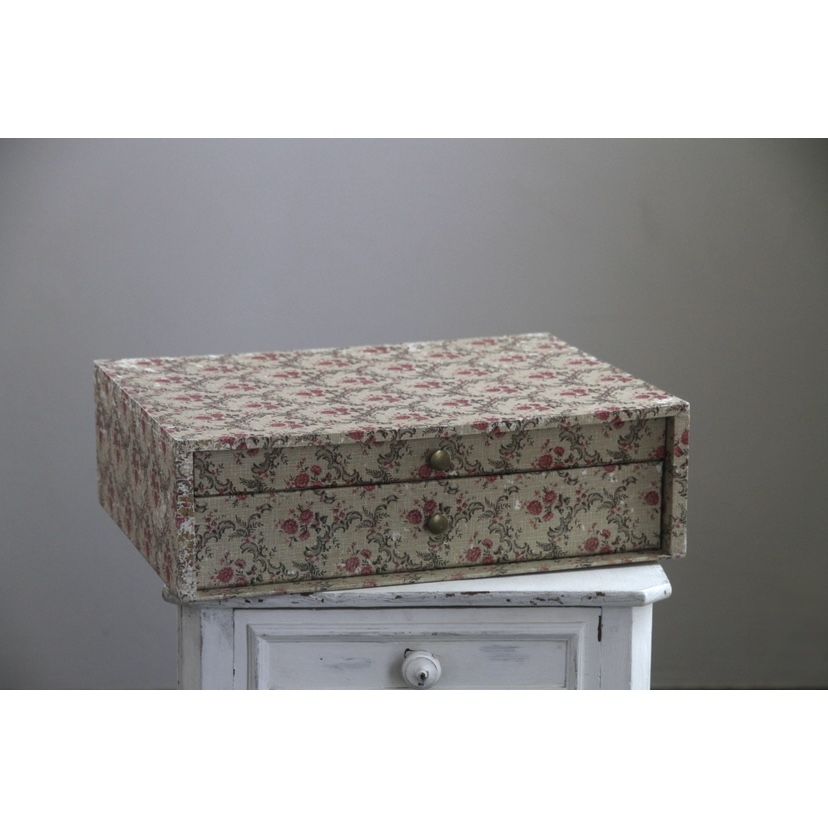 * antique box ୨୧ * ブルーの小花柄 19世紀の古い 紙箱 antique box ୨୧ * ブルーの小花柄 19世紀の古い 紙箱