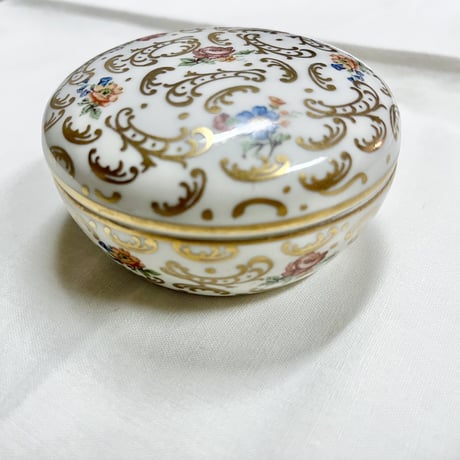 Limoges リモージュ Sigismond Maas パウダーケース 香水瓶 2点セット フランスアンティーク