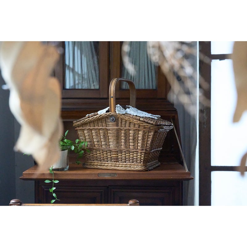フランスアンティーク 蓋つきパニエ バスケット 良い状態 フランスアンティーク 蓋つきパニエ バスケット 良い状態