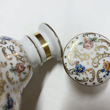Limoges リモージュ Sigismond Maas パウダーケース 香水瓶 2点セット フランスアンティーク