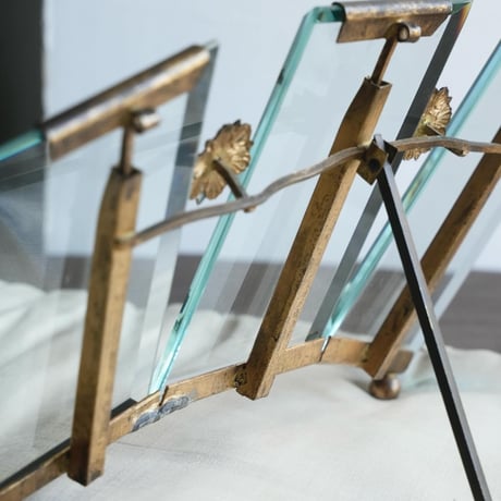 フランスアンティーク 3連硝子のフォトフレーム ガラス 1900年代初頭