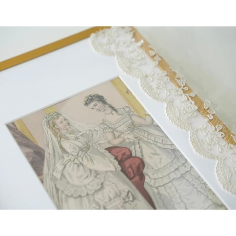フランスアンティーク ファッションプレート 額 19世紀