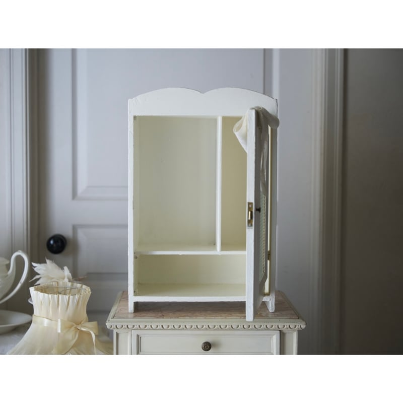 フランスアンティーク 置き型 壁掛け ガラス扉のキャビネット