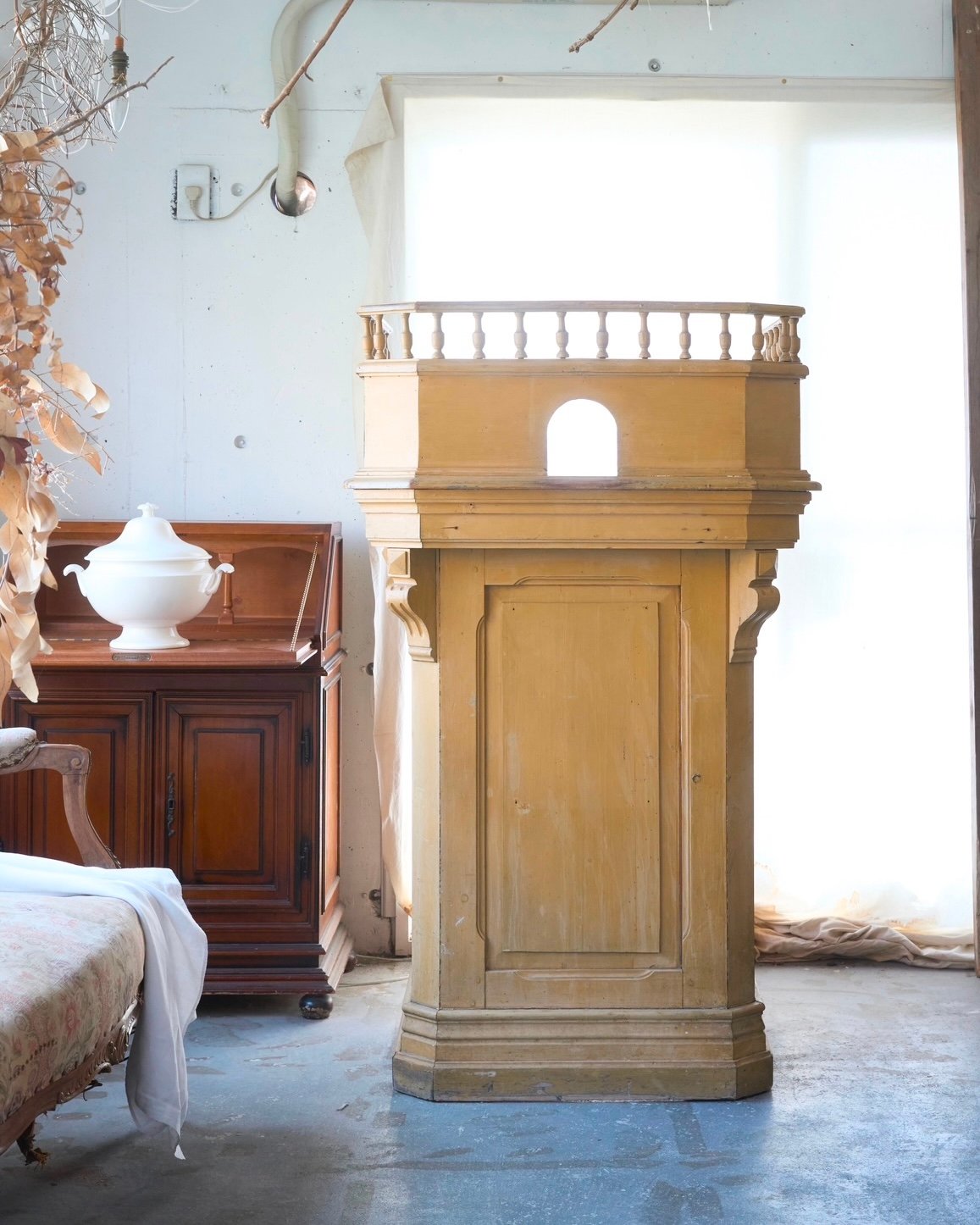 フランス　アンティーク家具　ショップカウンター フランスアンティーク チケットカウンター カウンター ショップ